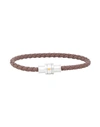 Montblanc Man Bracelet Brown Size 24.8 Soft Leather, Steel In Brown