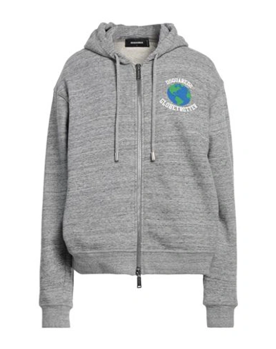 Dsquared2 Woman Sweatshirt Grey Size L Cotton