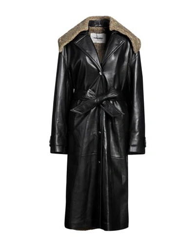 Nanushka Mantel Aus Shearling-imitat In Schwarz