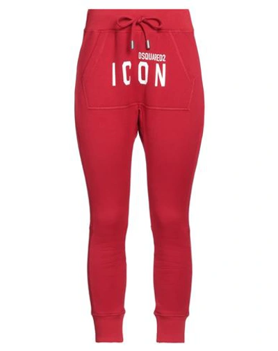Dsquared2 Woman Cropped Pants Red Size Xs Cotton In Red