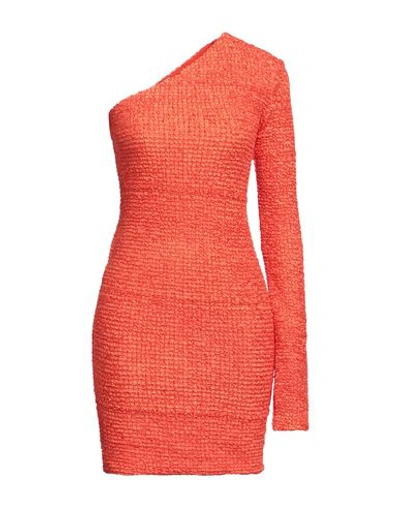 Nanushka Woman Short Dress Orange Size L Polyester