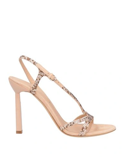 Ferragamo Woman Sandals Blush Size 8 Soft Leather In Beige