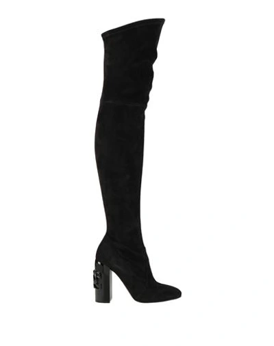 Casadei Woman Knee Boots Black Size 10 Soft Leather