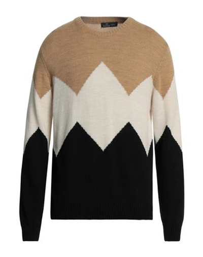 Barbati Man Sweater Camel Size 3xl Acrylic, Wool, Viscose, Alpaca Wool In Beige