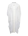 Rick Owens Man Overcoat Ivory Size 38 Silk In White
