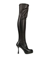 Casadei Woman Knee Boots Black Size 7 Soft Leather In Black