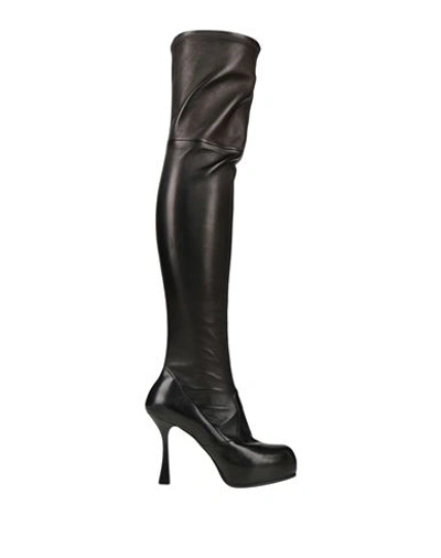 Casadei Woman Knee Boots Black Size 7 Soft Leather
