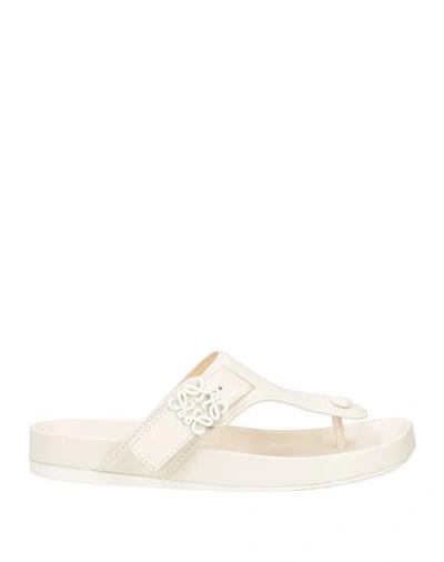 Loewe Woman Toe Strap Sandals Off White Size 9 Soft Leather