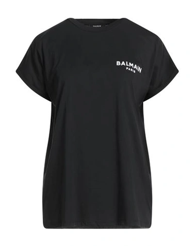 Balmain Woman T-shirt Black Size L Cotton