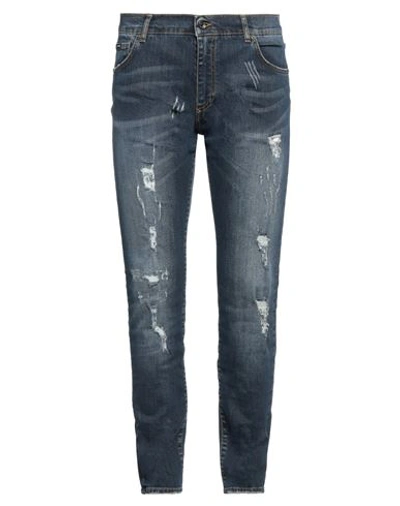 Dolce & Gabbana Man Jeans Blue Size 40 Cotton, Elastane