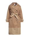SEMICOUTURE SEMICOUTURE WOMAN OVERCOAT & TRENCH COAT CAMEL SIZE 10 POLYAMIDE