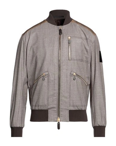 Giorgio Armani Man Jacket Khaki Size 44 Virgin Wool In Beige