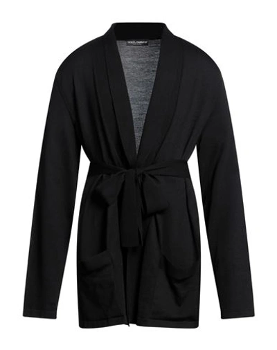 Dolce & Gabbana Man Cardigan Black Size 38 Cashmere, Polyamide