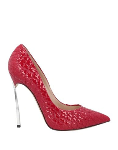 Casadei Woman Pumps Red Size 9 Soft Leather