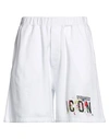 Dsquared2 Icon Cotton Track Shorts In White