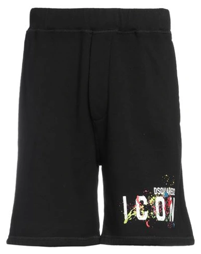 Dsquared2 Man Shorts & Bermuda Shorts Black Size M Cotton, Elastane