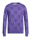 Moschino Man Sweater Purple Size 42 Virgin Wool