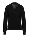 Versace Man Sweater Black Size 44 Virgin Wool, Cashmere In Black
