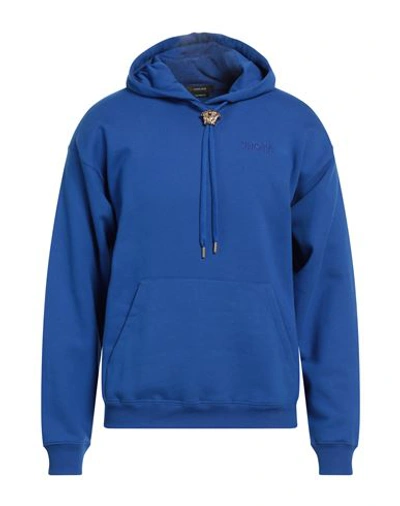 Versace Man Sweatshirt Blue Size Xl Cotton