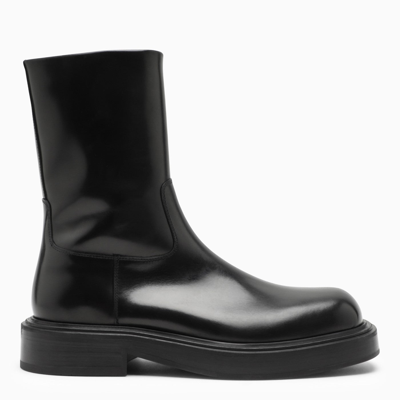 Ferragamo Black Leather Chelsea Boots