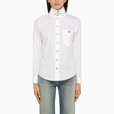 Vivienne Westwood Man Shirt White Size 38 Organic Cotton, Elastane