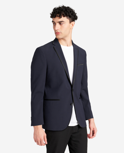 Kenneth Cole Slim-fit Satin-trim Stretch Dinner Jacket In Black