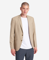 KENNETH COLE SLIM-FIT TAN MINI CHECK STRETCH TECHNI-COLE SPORT COAT