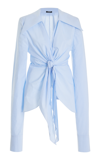 Balmain Gingham-check Pattern Cotton Shirt In Blue