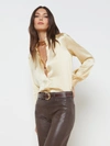 L Agence Dani Silk Charmeuse Blouse In Marzipan