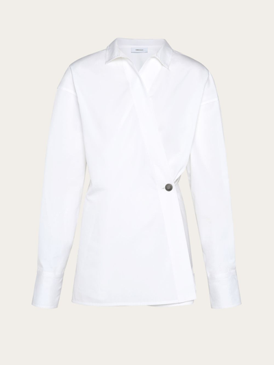 FERRAGAMO FERRAGAMO WOMAN ASYMMETRIC COTTON SHIRT