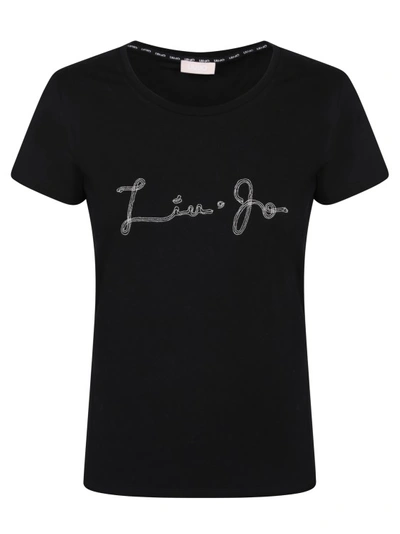 Liu •jo Front Logo Black T-shirt By Liu Jo