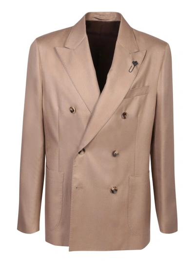 Lardini Wool-cashmere Blend Jacket In Pink