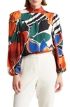Love By Design Seraphine Long Sleeve Mock Neck Top In In Bloom Rust