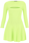 Dsquared2 Cut-out Flared Mini Dress In Yellow