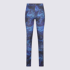 Off-white All-over Logo-print Flared Trousers In Blue