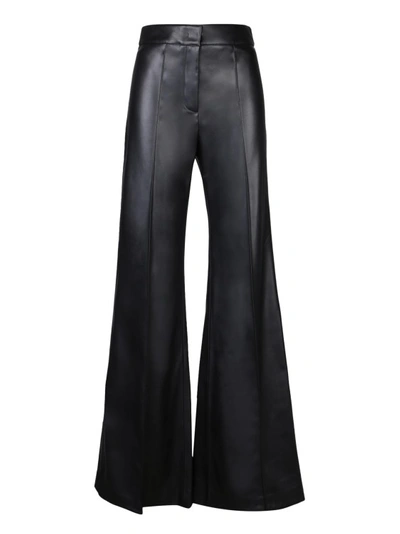 Blanca Vita Leatherette Flared Trousers In Black