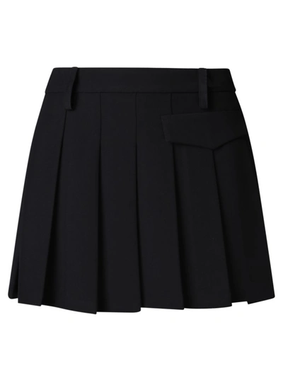 Blanca Vita Pleated Miniskirt In Black