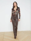 L Agence Ruth Coated Jean In Espresso Coated