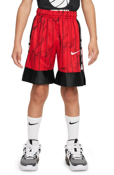 Nike Dri-fit Elite 23 Big Kids' (boys') Printed Basketball Shorts In Red
