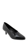 Trotters Kimber Kitten Heel Pump In Black Pat