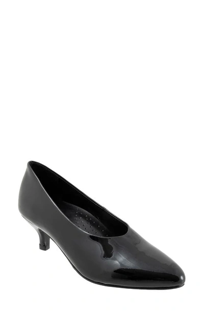 Trotters Kimber Kitten Heel Pump In Black Pat