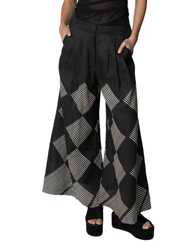 Tracy Reese Linen Pant In Black