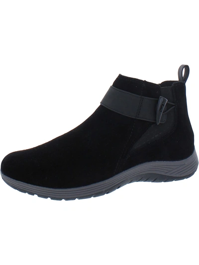 Easy Spirit Hadely Womens Zipper Leather Ankle Boots In Black