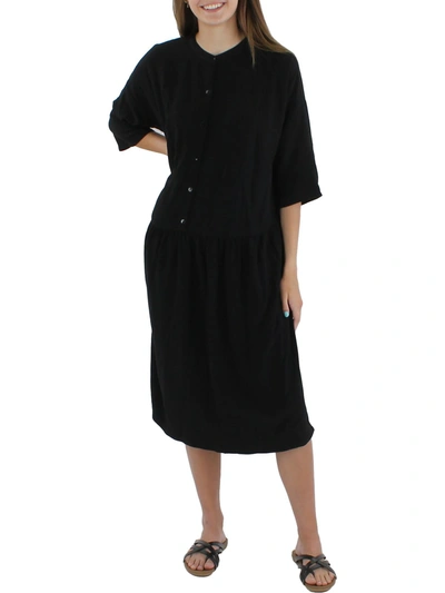 Eileen Fisher Womens Tencel Pleated Dress Pants In Black