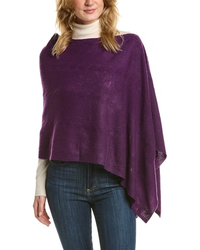 In2 By Incashmere Ribbed Cashmere Poncho In Purple