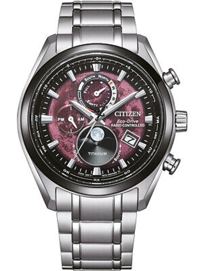 Pre-owned Citizen By1018-80x Eco-drive Mondphase Titanium Racio Controlled