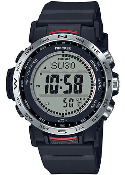 Pre-owned Casio Pro Trek Prw-35-1ajf Climber Triple Sensor Digital Solar Atomic Men Watch