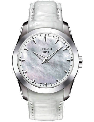 Pre-owned Tissot White Womens Analogue Watch Couturier T0352461611100