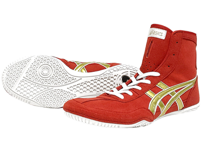 Pre-owned Asics Wrestling Boxing Shoes 1083a001 Ex-eo Twr900 Red Gold In Red, Gold