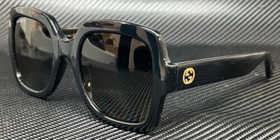 Pre-owned Gucci Gg1337s 002 Black Polarized Women's Medium 54 Mm Sunglasses In Gray